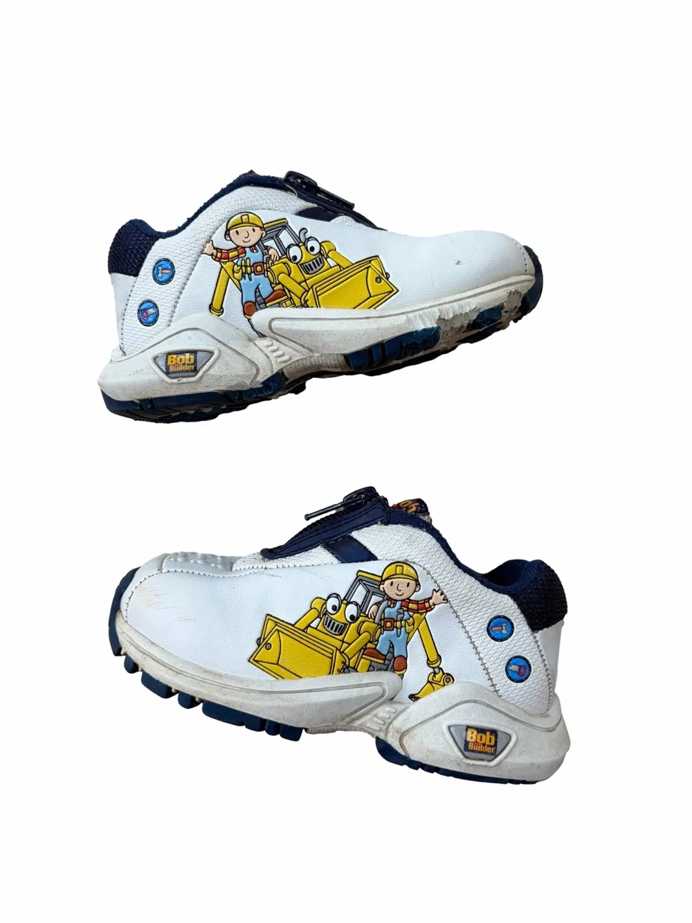 Vintage Y2K Bob The Builder Toddler Size 7 Kids Character Zip Sneakers Shoe 2002